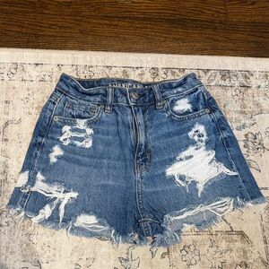 American Eagle Outfitters Blue Distressed Shorts